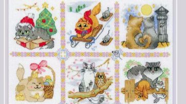 Вышивка крестиком от Риолис "Кошачий календарь" 13 смотреть онлайн