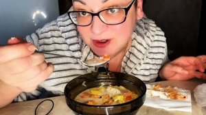 МУКБАНГ/Шикарный суп из форели и креветок 👍