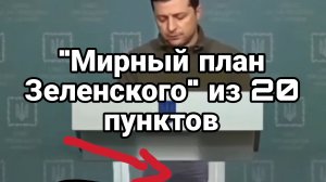 "Мирный план" Зеленского из 20 пунктов