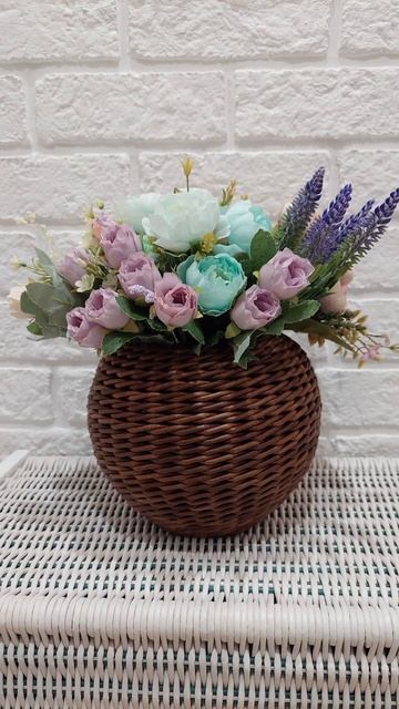 Плетеная ваза из бумажной лозы смотреть онлайн