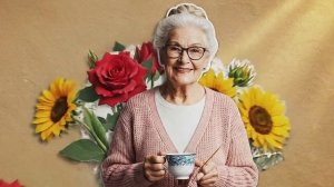 A retro collage “by Helga Blue”