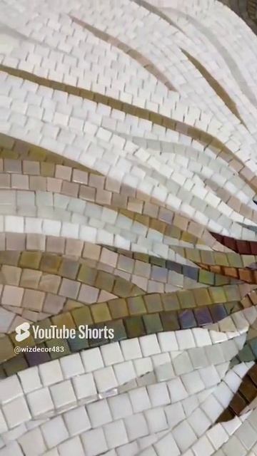 Панно из мозаики для ванной комнаты "Белые цветы".