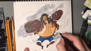 Рисую Луффи из Ван Писа (4 Гир) #ванпис #onepiece #luffy #луффи #аниме #таймлапс #рисунок