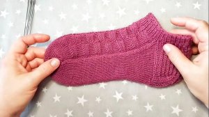 Короткие носочки на пяти спицах / подробныц мк.