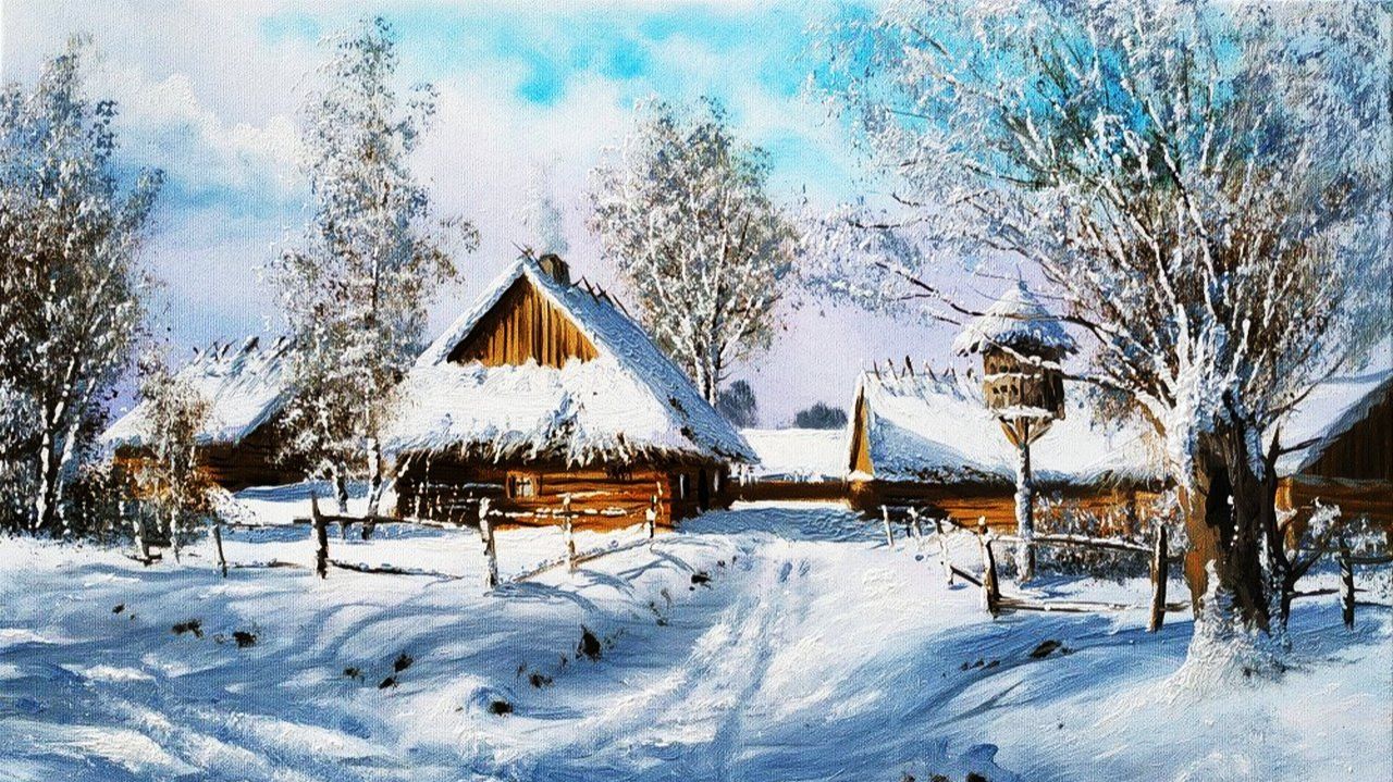 Зимние пейзажи художника Вячеслава Палачева смотреть онлайн