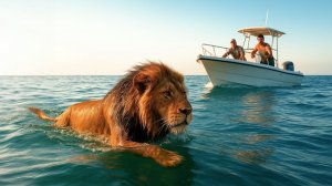 Рыбаки Увидели Плывущего Льва В 200 КМ от Берега. Узнав Причину, Люди Разрыдались!