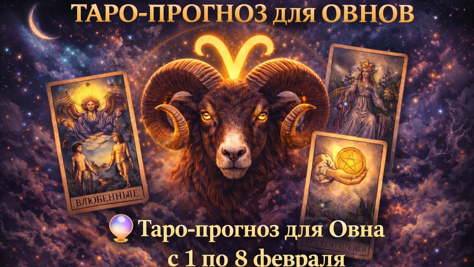 🔮 Таро-прогноз для Овна с 1 по 8 февраля — старт перемен и проверка намерений ✨ смотреть онлайн