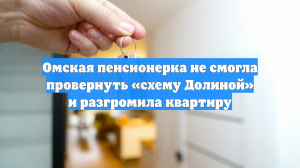 Омская пенсионерка не смогла провернуть «схему Долиной» и разгромила квартиру