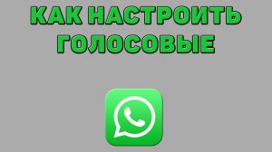 Как настроить голосовые в Ватсапе