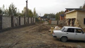 забор из  арт бетона без кирпича.на даче мастер Коля Меленчук.