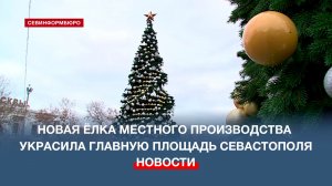 Новая ёлка местного производства украсила главную площадь Севастополя
