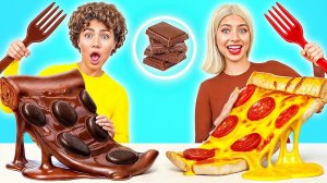 Челлендж. Шоколадная Еда vs Настоящая еда | Фантастические Лайфхаки с Едой от Multi DO Challenge