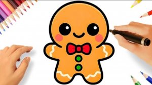 КАК ПРОСТО НАРИСОВАТЬ ПРЯНИЧНОГО ЧЕЛОВЕКА 🎅🍪🎁🎄