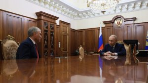 Владимир Путин с Председателем Государственной Думы Вячеславом Володиным, Кремль, 23 декабря 2025 г.