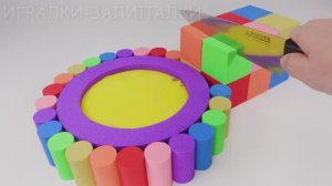 ЛЕПИМ БАССЕЙН ИЗ КИНЕТИЧЕСКОГО ПЕСКА СО СЛАЙМОМ ВИДЕО МУЛЬТИКИ ДЛЯ ДЕТЕЙ КАНАЛ ИГРАЛКИ-ЗАЛИПАЛКИ