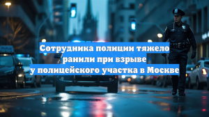 Сотрудника полиции тяжело ранили при взрыве у полицейского участка в Москве