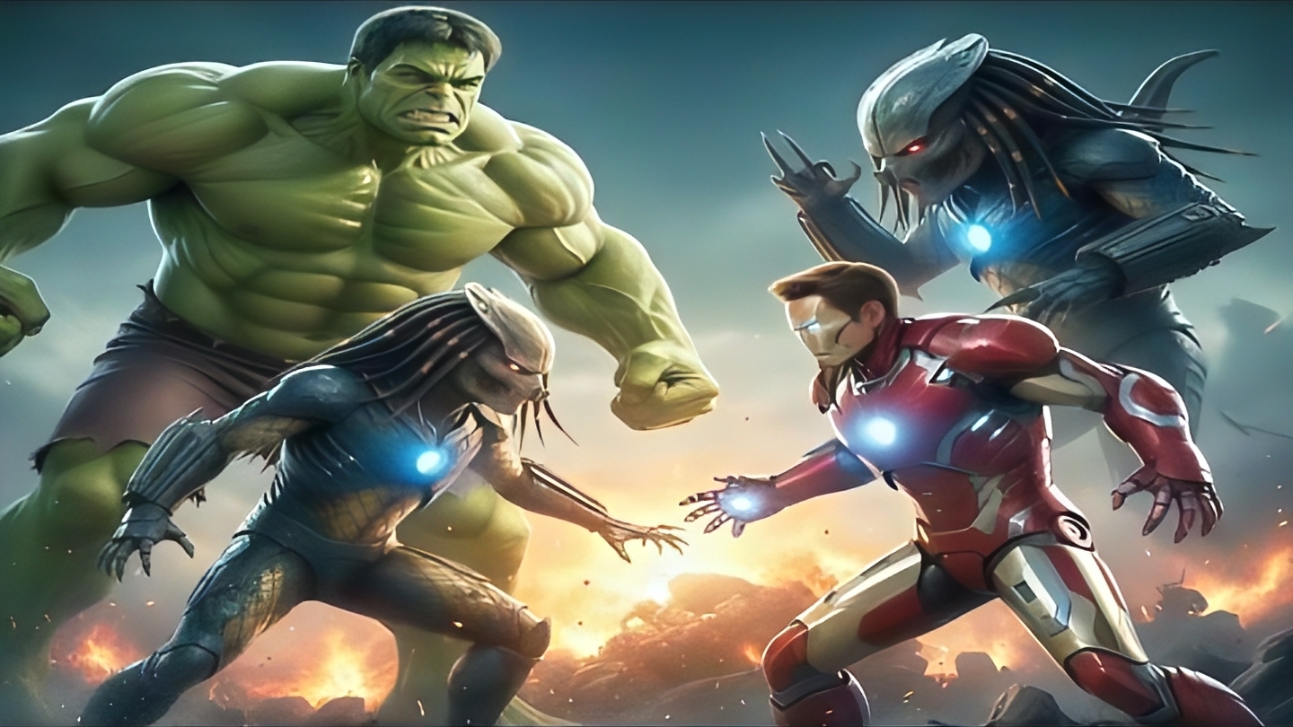 Халк и Железный человек против легиона Чужих. Кто победит в этой эпичной схватке? смотреть онлайн