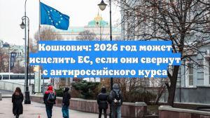 Кошкович: 2026 год может исцелить ЕС, если они свернут с антироссийского курса