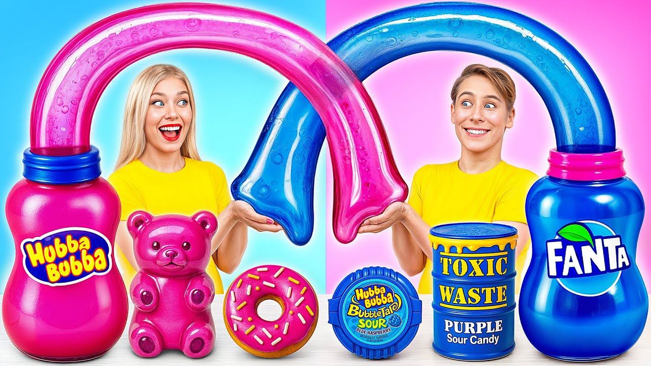 Розовая Еда vs Голубая Еда Челлендж | Потрясающие Кухонные Лайфхаки с Multi DO Challenge смотреть онлайн