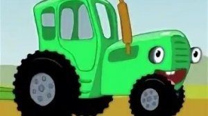 Зелёный трактор по полям едит к нам