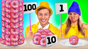 🍔 Испытание еды: гигантская, обычная и крошечная! 😂