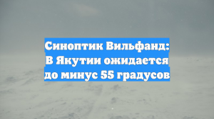 Синоптик Вильфанд: В Якутии ожидается до минус 55 градусов