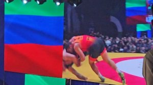 Арслан Багаев - Аманула Гаджимагомедов 92 кг.Осетия & Дагестан.Стенка на стенку.