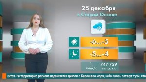 Прогноз погоды в Старом Осколе на 25 декабря