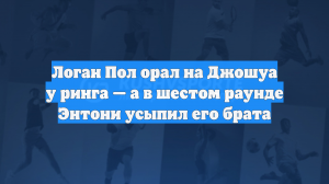 Логан Пол орал на Джошуа у ринга — а в шестом раунде Энтони усыпил его брата
