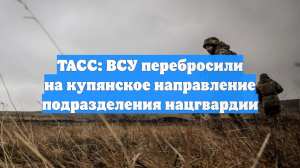 ТАСС: ВСУ перебросили на купянское направление подразделения нацгвардии