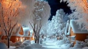 Декабрьский снежный вечер-время мечтать! Роскошная музыкальная открытка.