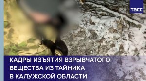 Кадры изъятия взрывчатого вещества из тайника в Калужской области