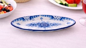 Селедочница "Малая", гжельский фарфор