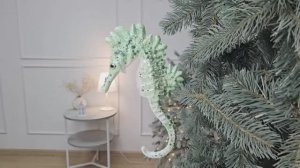 Ёлочная игрушка ЗЕЛЁНЫЙ МОРСКОЙ КОНЁК, серия МИРОВОЙ ОКЕАН, пенополистирол, 28 см, 1151762-1