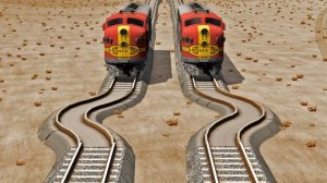 Кривой перекресток! Что будет с поездами?