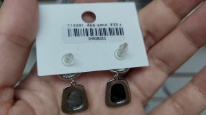 Серьги, родий, фианиты