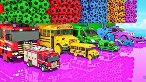 Разучите колеса автобуса + Песня о дожде-Школьный автобус и футбольные мячи-Детские стишки смотреть онлайн