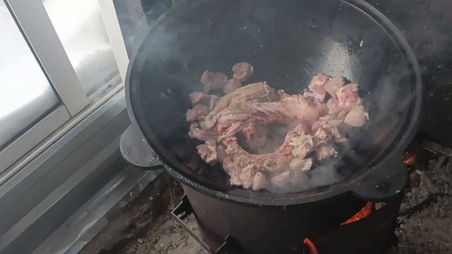 Овощное рагу с баклажаном на казане