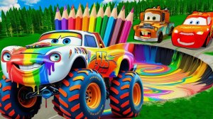 Мультик для детей. Молния Маквин из мультфильма ТАЧКИ в гостях у супергероев часть 10