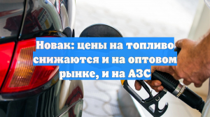 Новак: цены на топливо снижаются и на оптовом рынке, и на АЗС