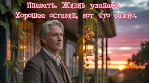 Плевать. Жизнь удалась.  Хорошее оставил, вот что важно. Премьера песни!