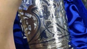 Серебряный подстаканник с чернением