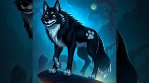 Чёрный волк с белой грудью