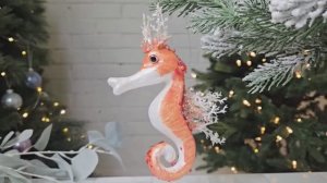 Ёлочная игрушка КРАСНЫЙ РИФОВЫЙ КОНЁК, серия МИРОВОЙ ОКЕАН, пенополистирол, 17 см, 1151763-1