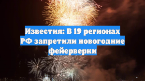 Известия: В 19 регионах РФ запретили новогодние фейерверки