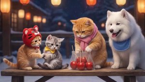 Котики и праздник