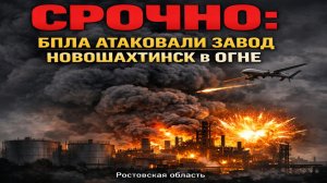 СРОЧНО: пожар после атаки БПЛА на нефтезавод в Новошахтинске