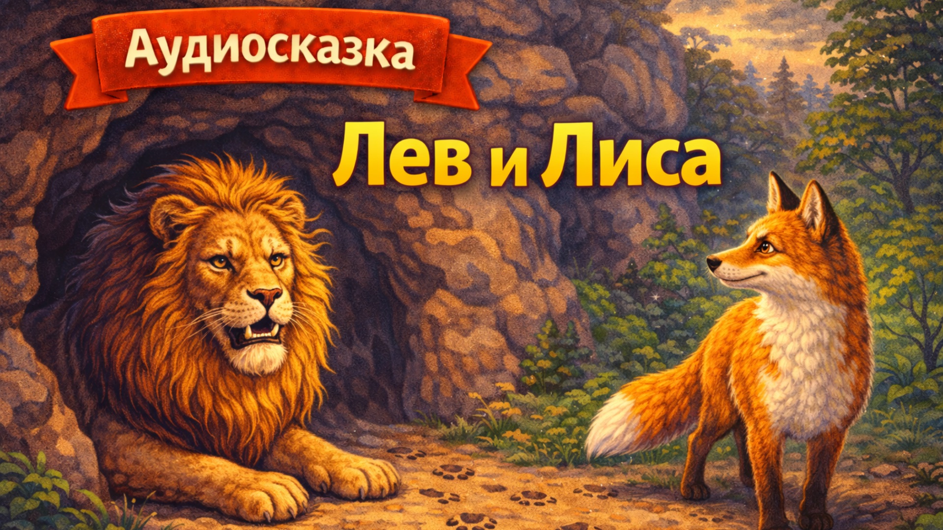 Лев и Лиса — поучительная сказка