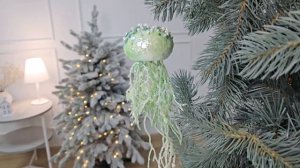 Ёлочная игрушка ЗЕЛЁНАЯ МЕДУЗА, серия МИРОВОЙ ОКЕАН, пенополистирол, 30 см, 1151752-3