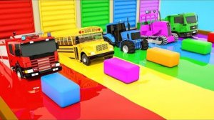 «Колёса в автобусе» + «Семейство пальчиков» — большие и маленькие машинки против лежачих полицейских